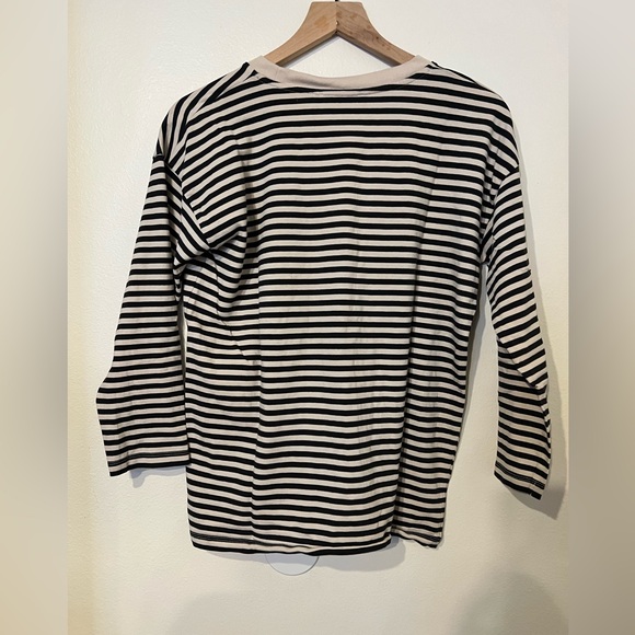 Main story striped long sleeve T black and cream organic cotton size 14 boy - Picture 4 of 4